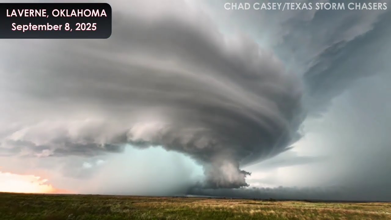 Insane Supercell & Tornado near Laverne, Oklahoma (Sept 8, 2025)