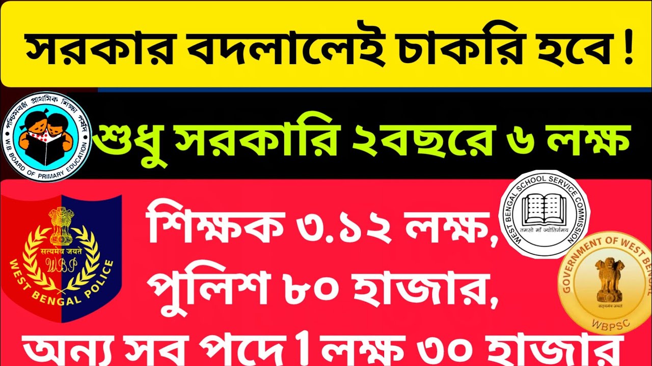 🔥বড় ঘোষণা:২ বছরের মধ্যে ৬ লক্ষ নিয়োগ পুলিশ, শিক্ষক, PSC এছাড়াও বাকি সমস্ত সরকারি সেক্টর গুলোতে! 
