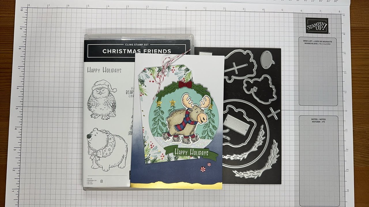Stampin’ Up! Рождественские друзья: мастер-класс по открытке «Счастливых праздников» #diy #paperc...