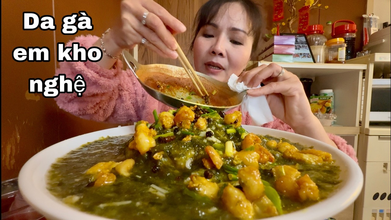 Em ăn rong biển nhớt nấu canh.da gà em kho nghệ.đơn giản mà ngon dữ lắm