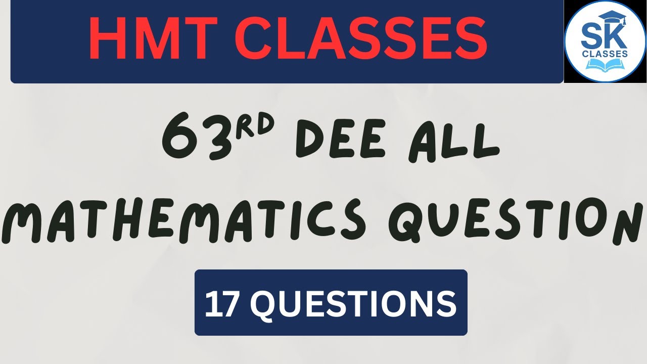 63rd DEEE ALL MATH QUESTION