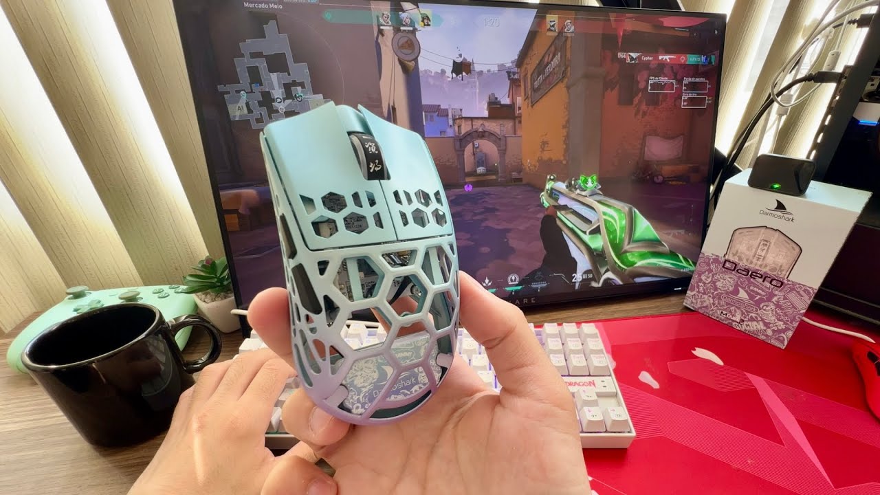 Testando Mouse de Magnésio Ultra Leve Darmoshark Fairy Violet M2