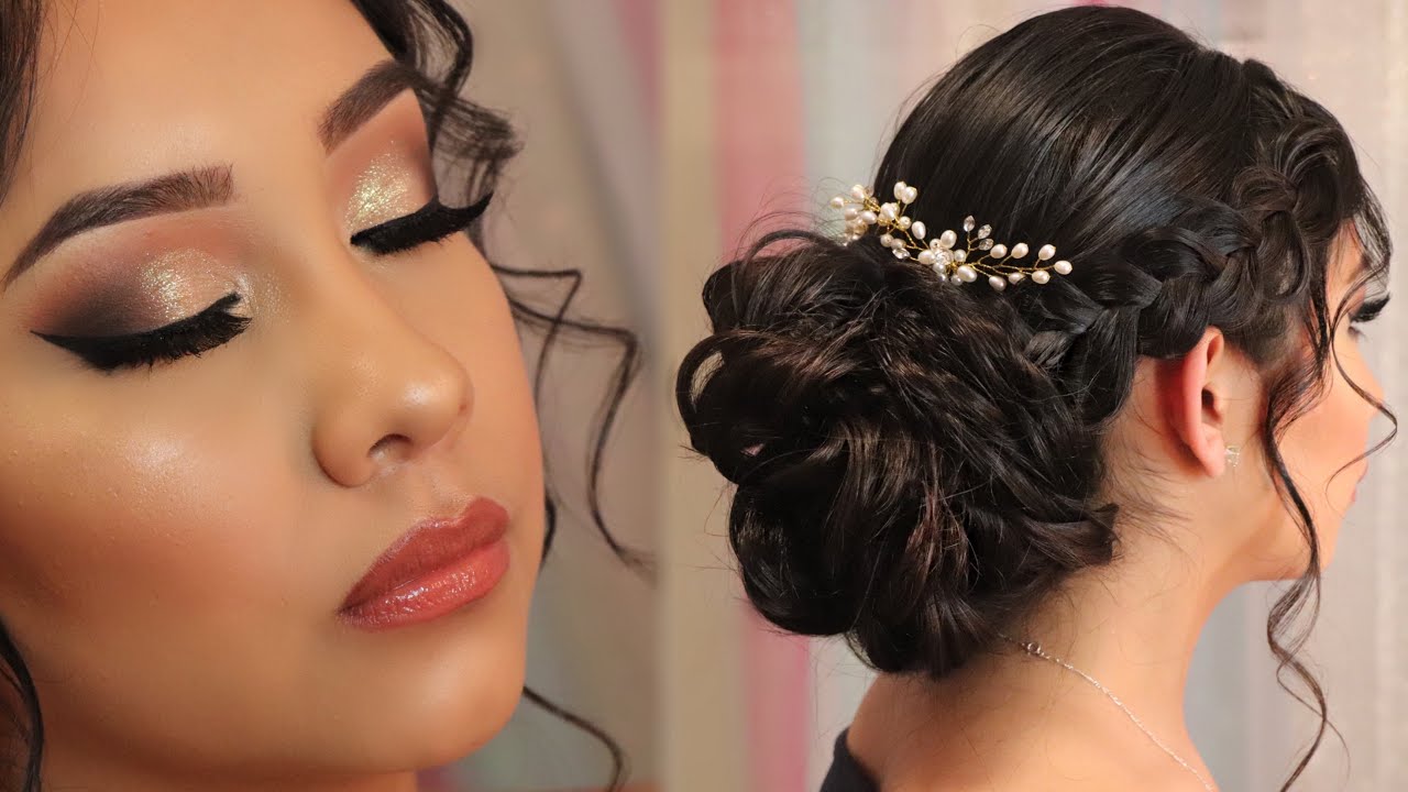 PROM Makeup & Hair #3 | Simple Smokey Eye ⭐️ | Updo With Braids Tutorial | Rosita Rosita