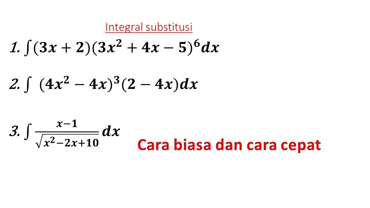 integral substitusi sma kalkulus