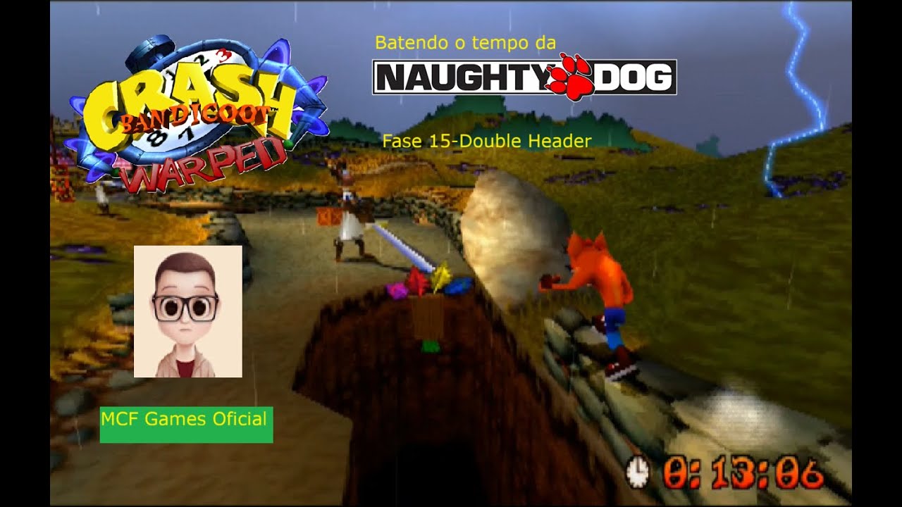 (DESAFIO)-Crash Bandicoot 3-Batendo o tempo dos desenvolvedores numa fase-Double Header-0:55:90