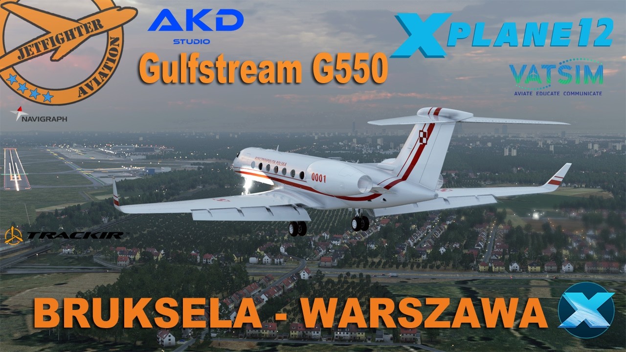 [🔴XPLANE 12.4.3]❗Z PREMIEREM NA POKŁADZIE❗AKD GULFSTREAM G550 v2❗ POLISH AIR FORCE❗EBBR-EPWA🔈VATSIM🔈
