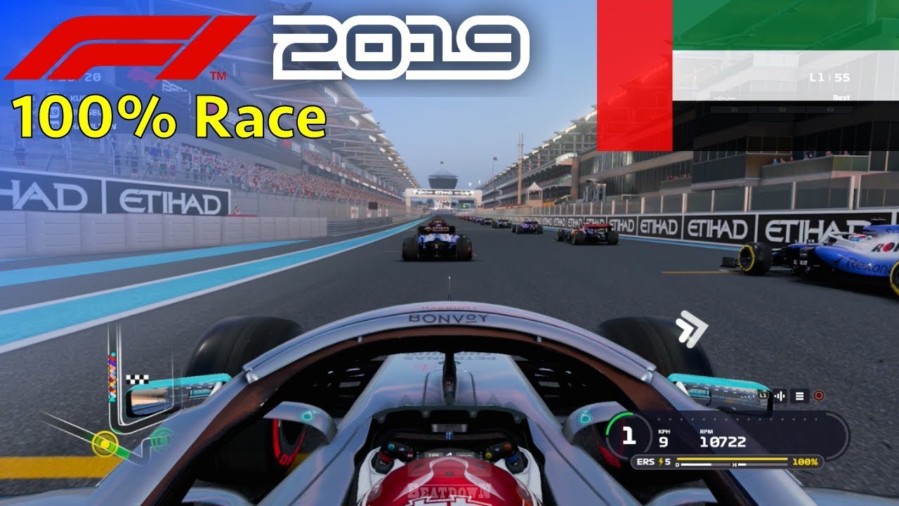 F1 2019 - 100% Race at Yas Marina Circuit, Abu Dhabi in Hamilton's Mercedes