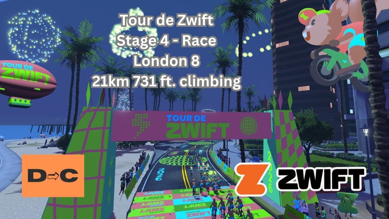 London 8 - Tour de Zwift - Box Hill race mayhem
