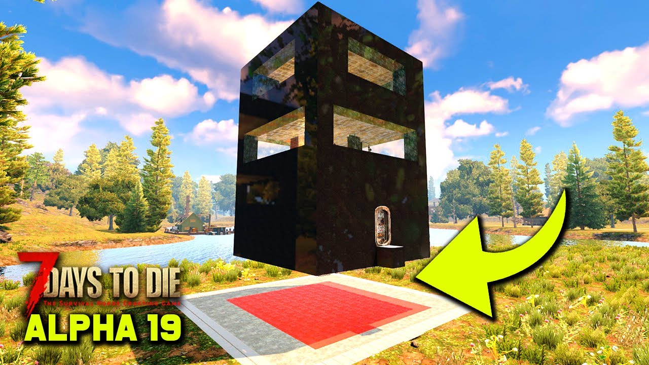 7 Days to Die Alpha 19 - LEWITUJĄCA ANTYGRAWITACYJNA BAZA 2.0 PORADNIK! - 7D2D A19 PL
