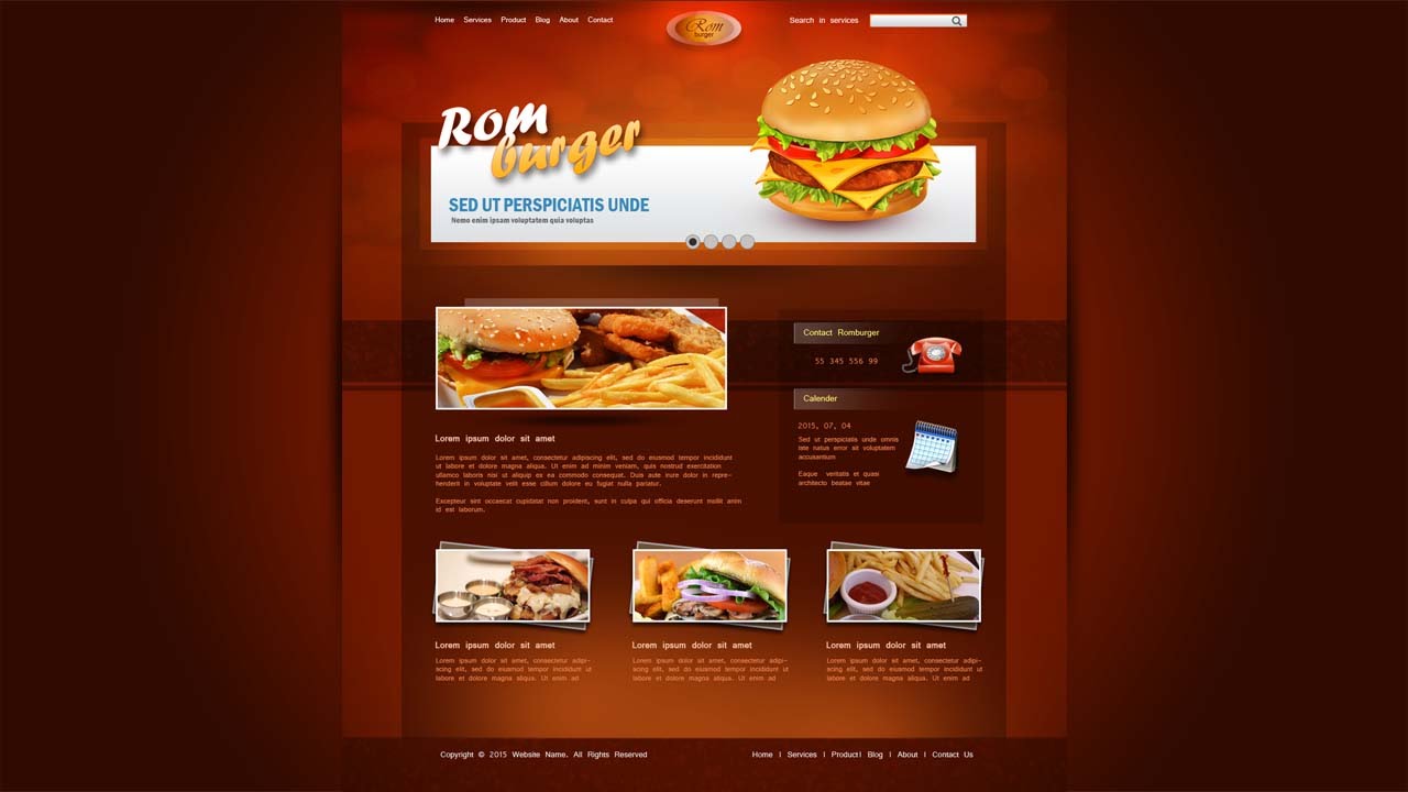 Create Romburger Web Design In Photoshop
