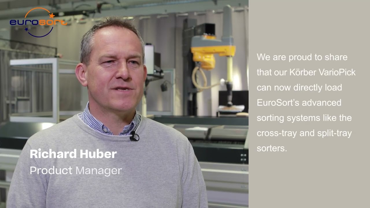 AI powered robotic induction to the EuroSort Cross Tray Sorter