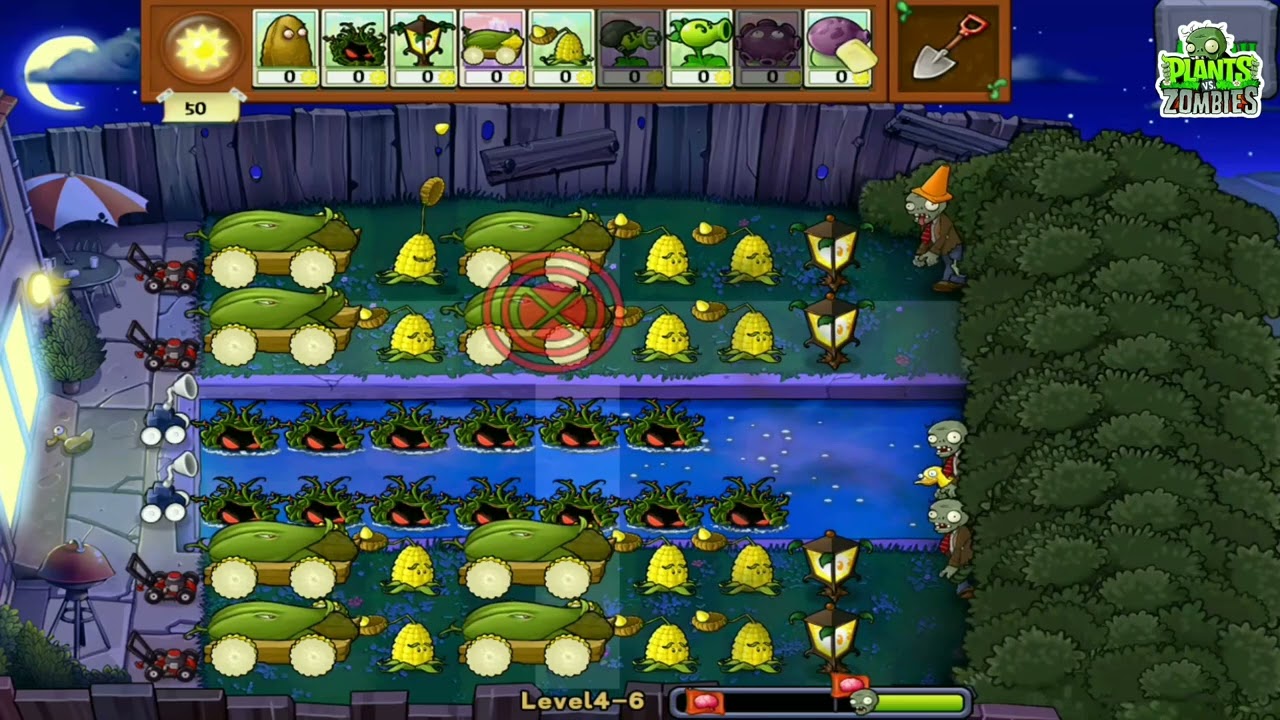 plants vs zombie hd fog level 4-6 #pvz #gaming