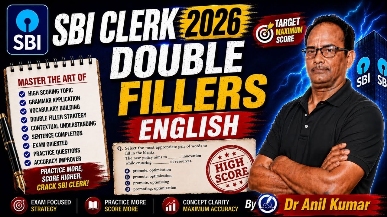 SBI Clerk 2026 | English Double Fillers | SBI Clerk | Dr Anil Kumar