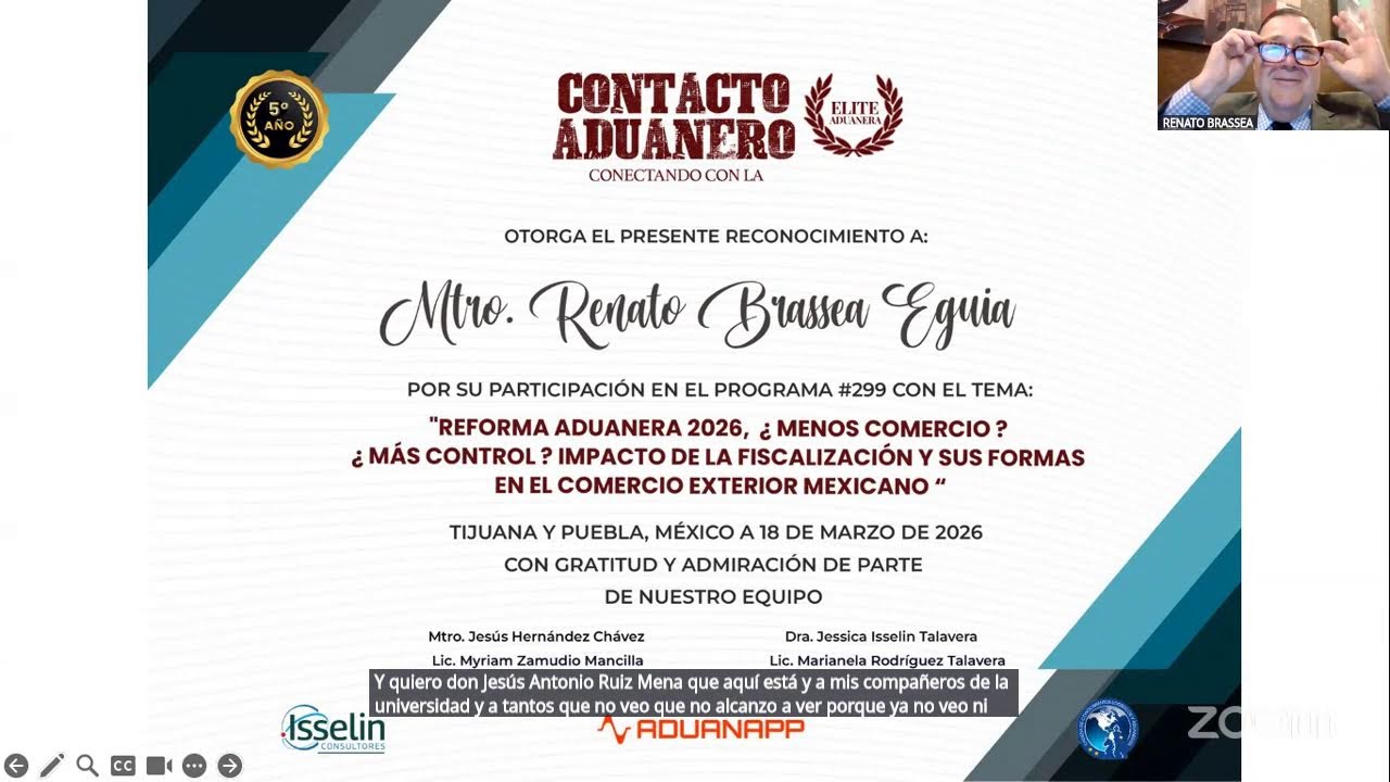 CONTACTO ADUANERO REFORMA ADUANERA 2026 CON RENATO BRASSEA
