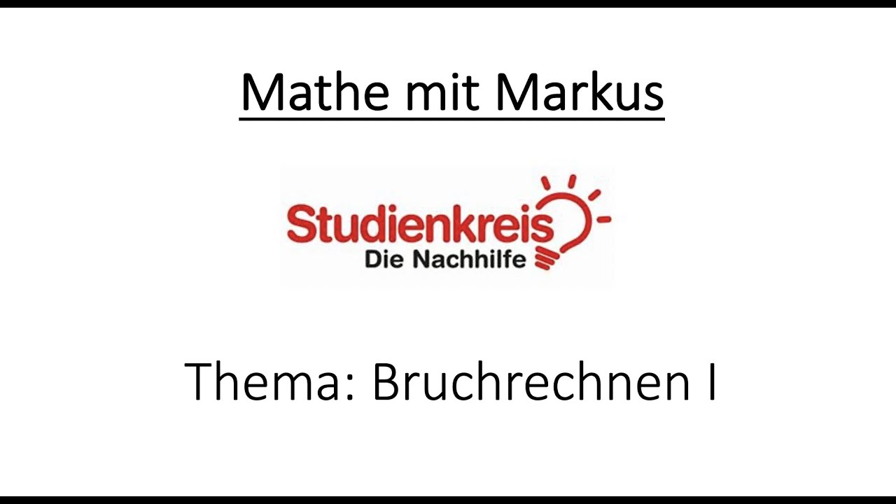 Bruchrechnen 1 I Grundlagen I Mathematik
