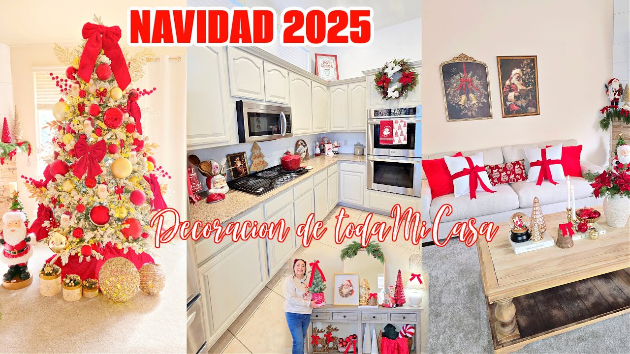 NAVIDAD 2025 DECORACIÓN DE COCINA, SALA, COMEDOR y ENTRADA 🎄MARATÓN DE DECORACIÓN 2025🎅🏻
