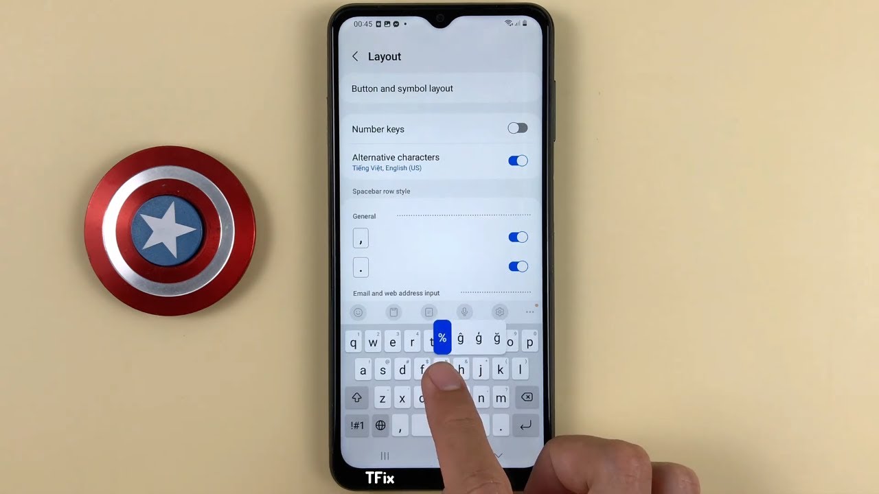 How to add Alt characters on the keyboard on Samsung A04s Android 13