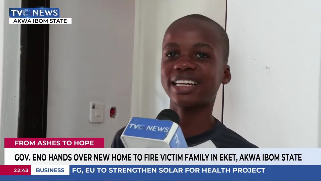 Gov Eno Hands Over New Home To Fire Victim Family In Eket, Akwa Ibom State
