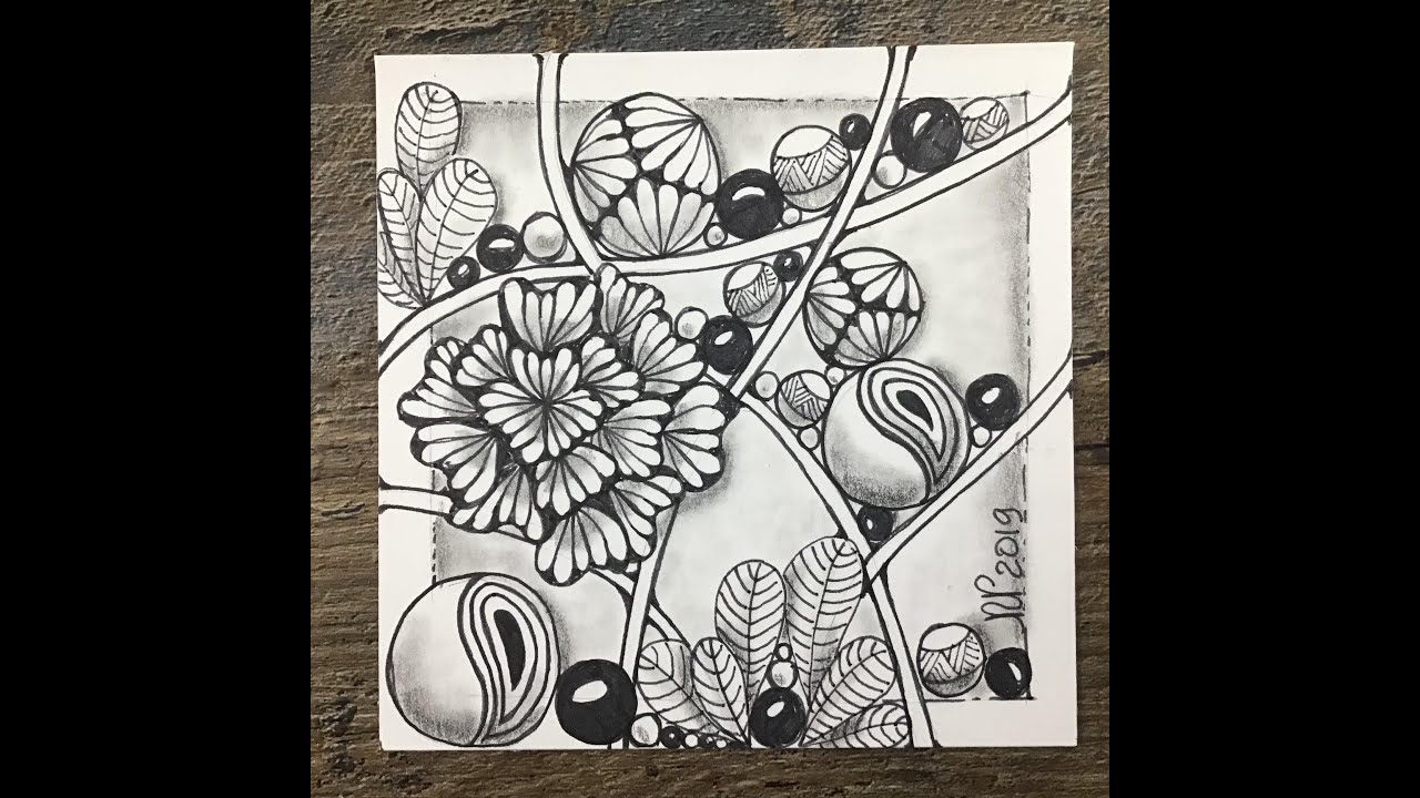 Easy Zentangle / Meditative art - Ginili - Grapes - Kuke