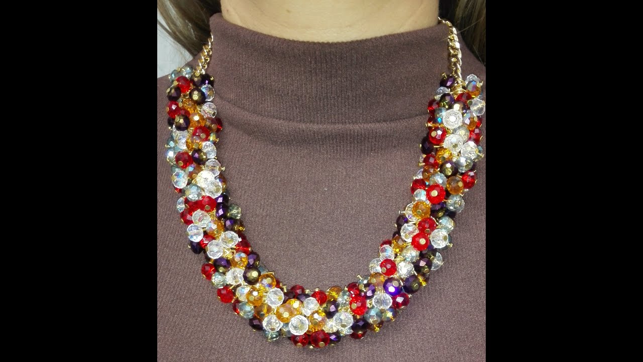 Como hacer un collar de murano multicolor