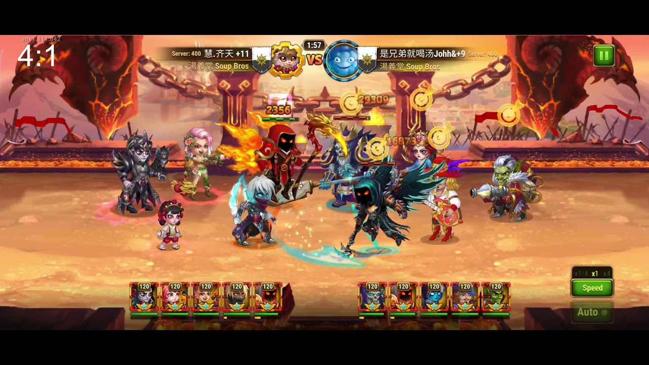 Astraroth, Elmir, Daredevil, Fox, Dorian VS Corvus, Astraroth, Keira, Sebastian, Jet