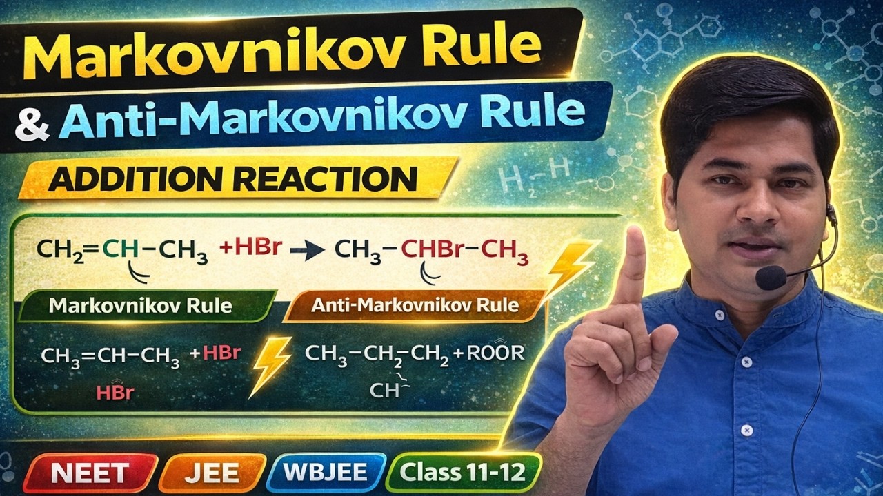 Markovnikov Rule & Anti-Markovnikov Rule Explained | Addition Reactions | Class 11,12 | NEET | JEE |