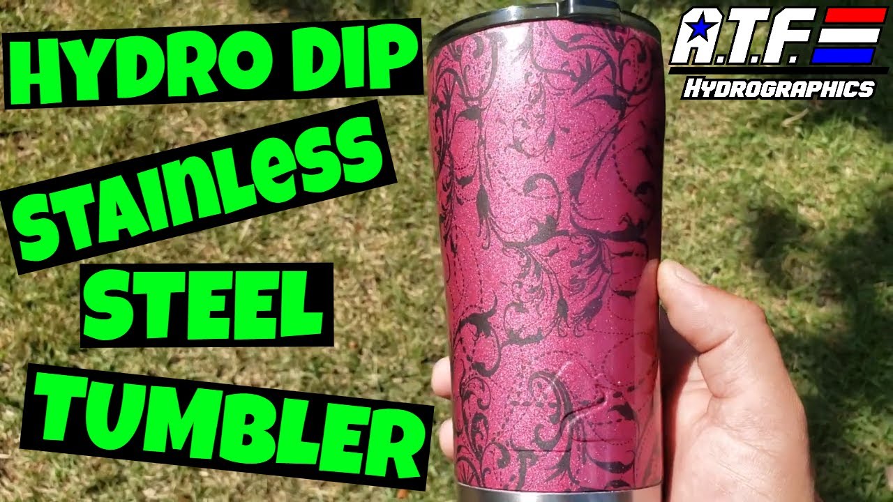 HYDRO DIP A TUMBLER - Black Lilies Pattern - ATF Hydrographics