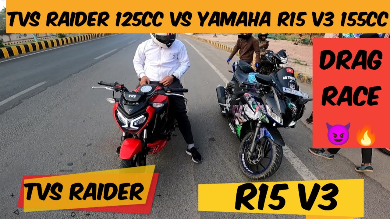 TVS RAIDER vs R15 V3 😈 | Drag race 🔥 | 125CC vs 155CC 💥💥