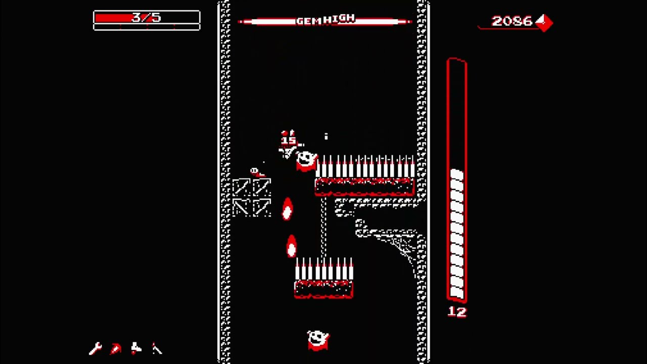 Downwell Full Game Hard Mode - 15:05s Speedrun
