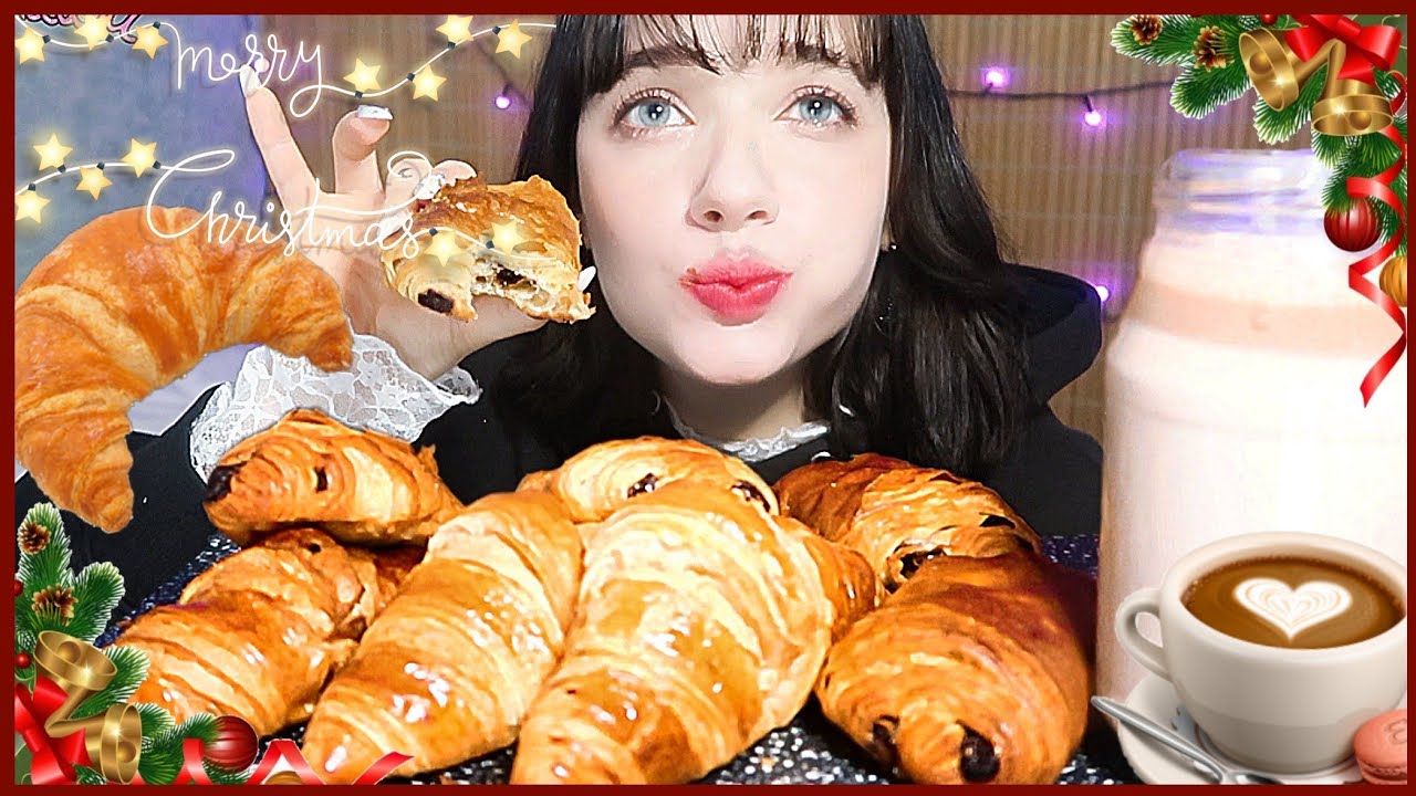 the perfect French breakfast 🇫🇷🥐 croissant, pain au chocolat & hot chocolate mukbang