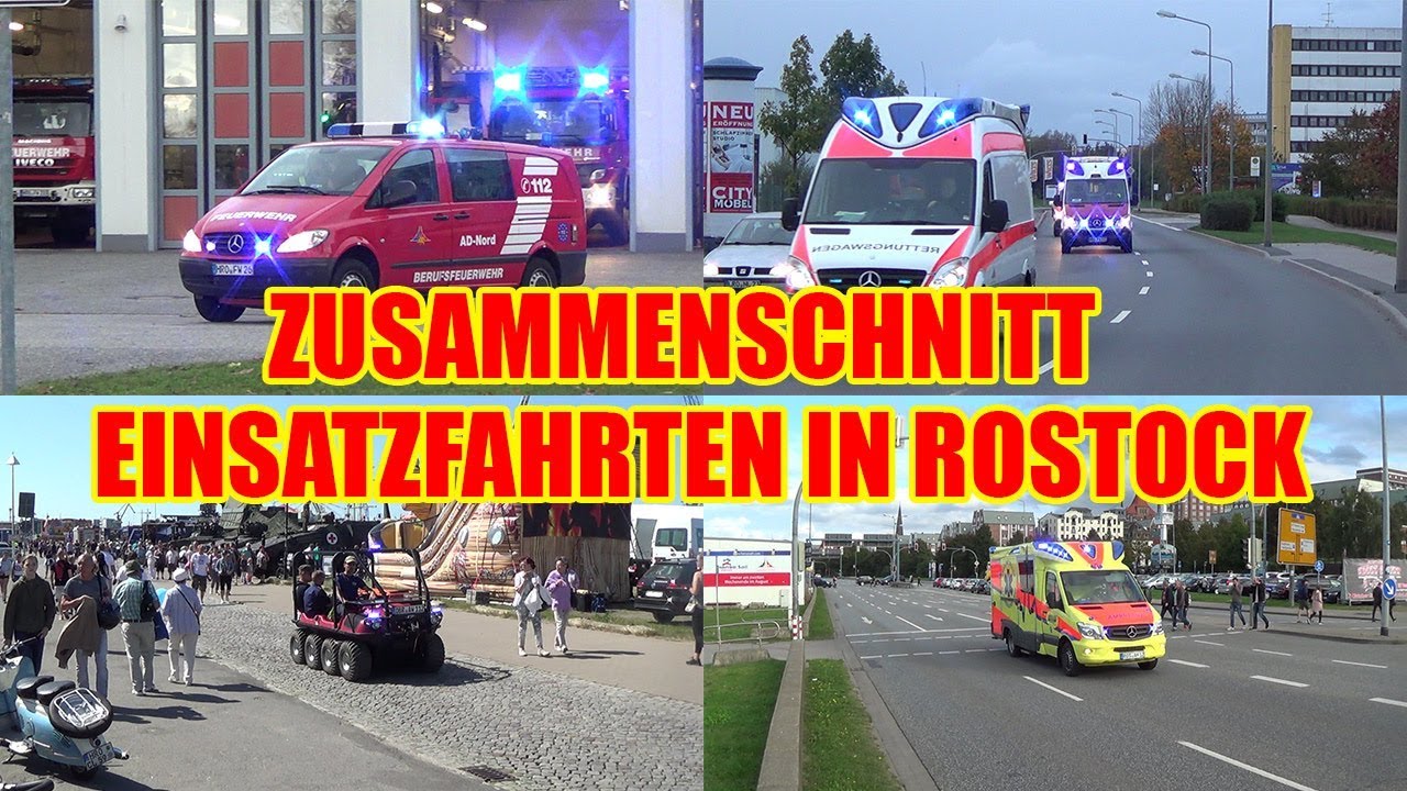 [Zusammenschnitt] Einsatzfahrten in der Hansestadt Rostock