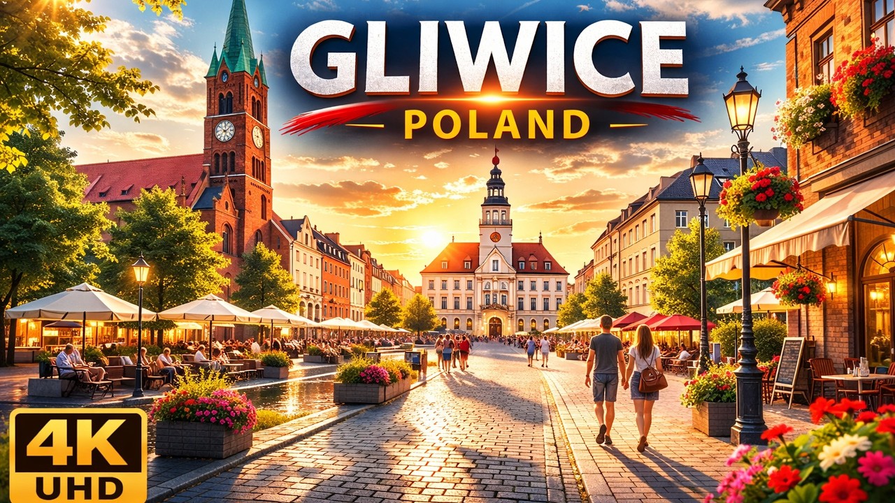 Perfect Sunny Day in Gliwice, Poland 🇵🇱 | Relaxing LoFi Music | 4K City Ambience | No Talking