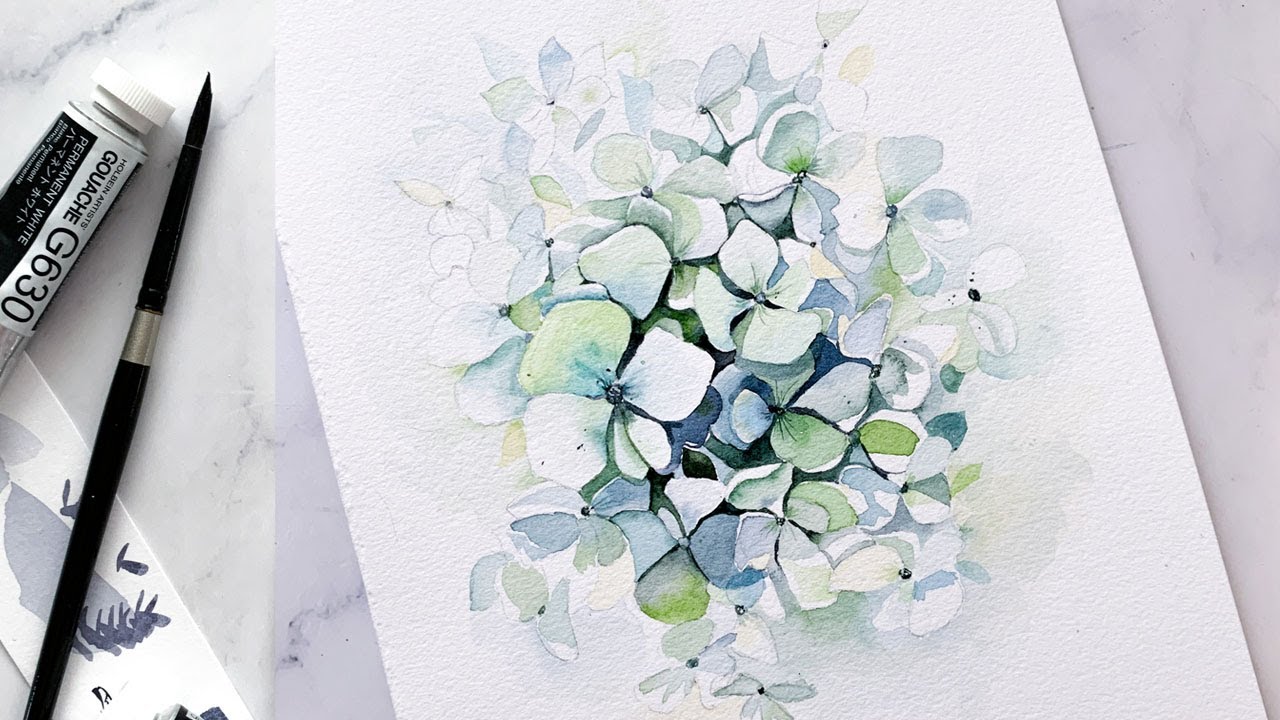 Watercolor Tutorial Hydrangea Flowers