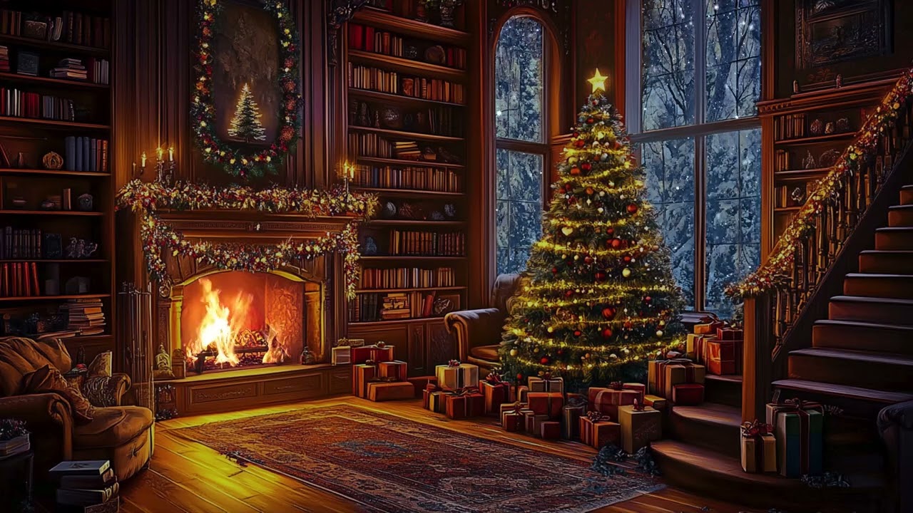 Heavy Thoughts on Snowy Nights | Quiet Winter Room and Distant Piano for Gentle Sleep