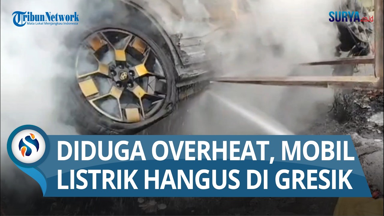 Diduga Overheat, Mobil Listrik Hyundai Kona Terbakar di Kebomas Gresik