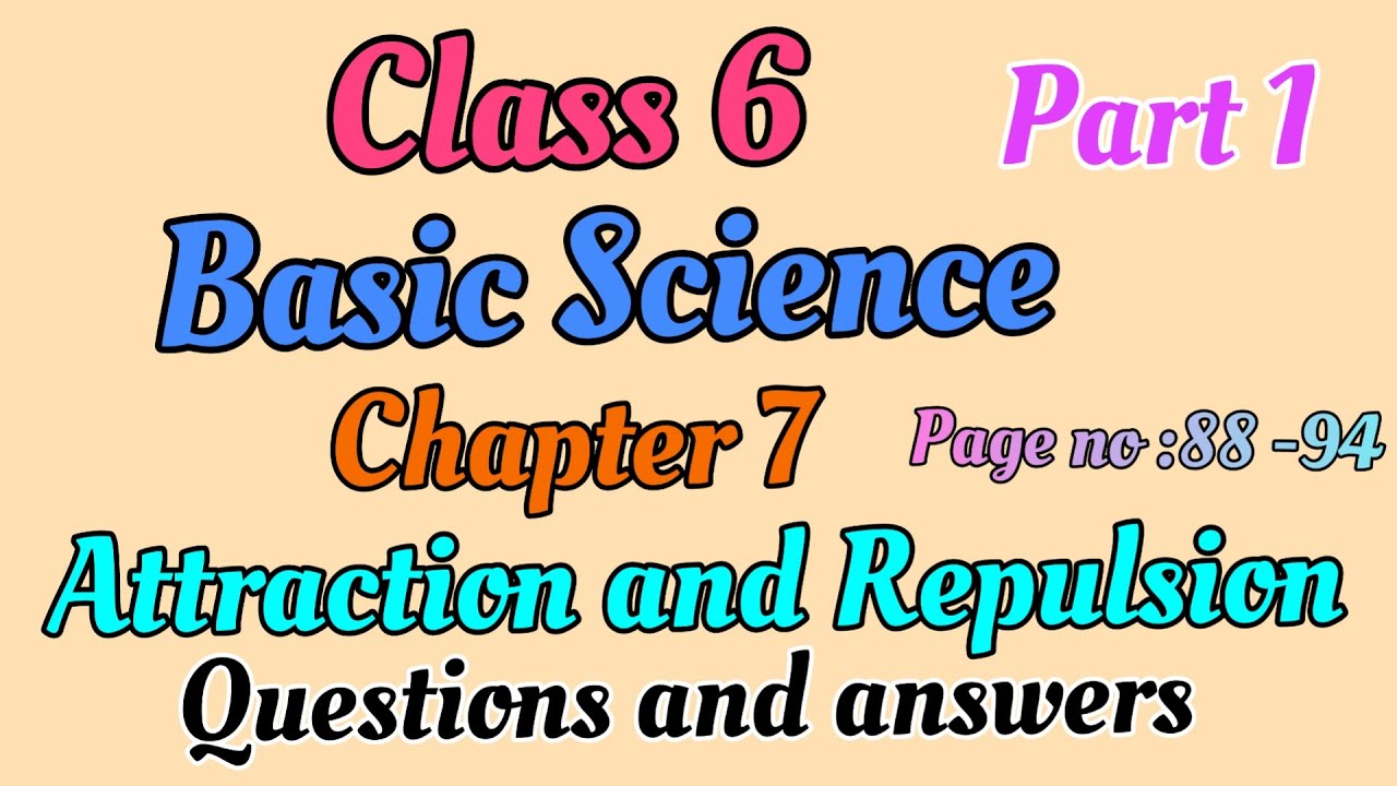 Scert Class 6/Basic Science Chapter 7/Attraction and Repulsion Part 1/English medium question answer