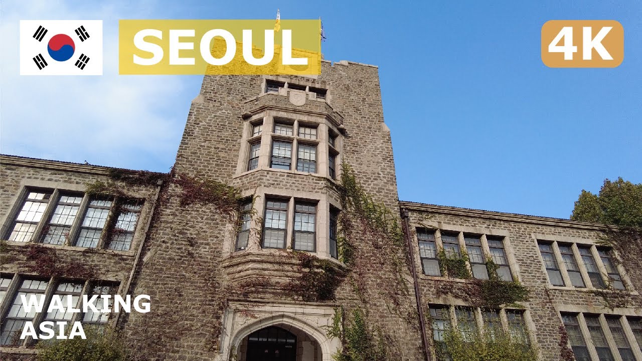 🇰🇷 South Korea, Seoul: Sinchon Station, Yonsei-ro Road & Yonsei University Autumn Walking Tour - 4K