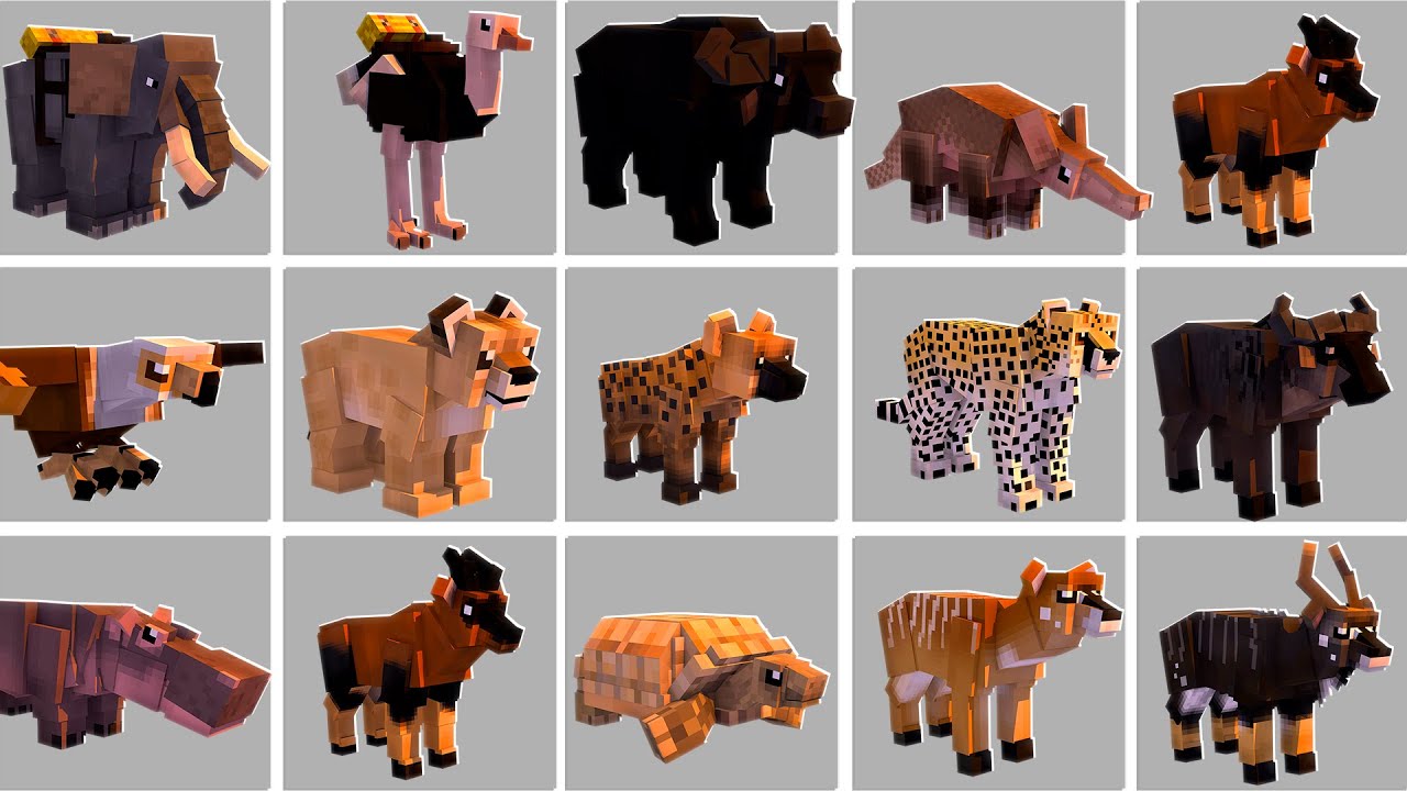 TODOS OS NOVOS ANIMAIS NO MINECRAFT !! Y CREATURES ADDON UPDATE
