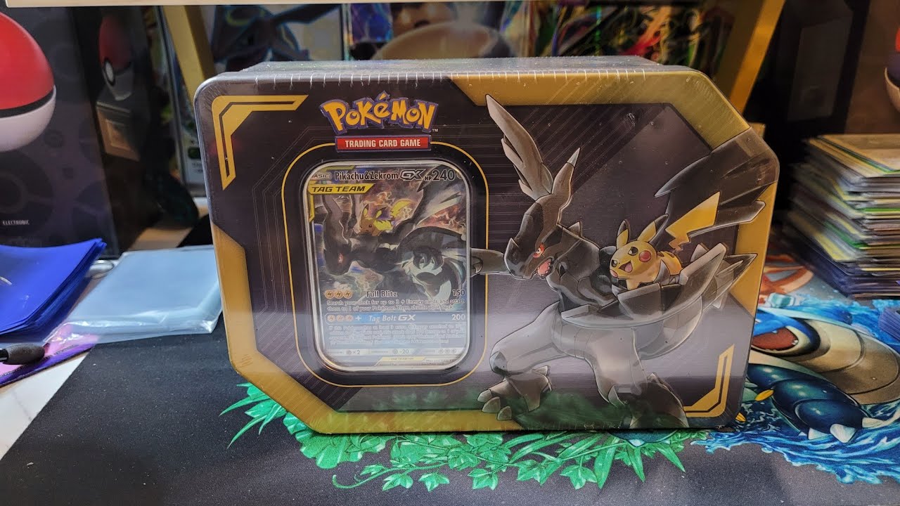 Pikachu and Zekrom Tag Team GX Tin Opening!!(Reprint Tin)