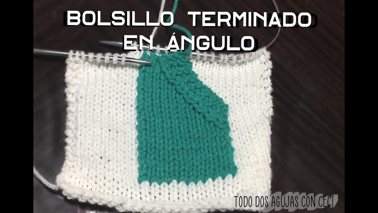 Bolsillo terminado en ángulo//rectangular - Tutorial dos agujas