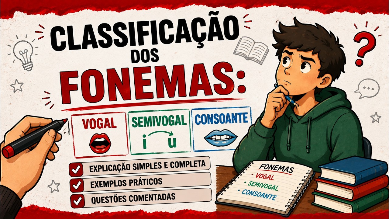 ✅CLASSIFICAÇÃO DOS FONEMAS: VOGAL, SEMIVOGAL E CONSOANTE - Profª Aline