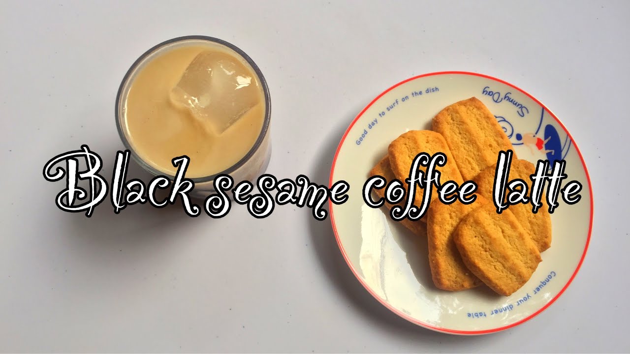 Black Sesame Coffee Latte & Nut Cookies