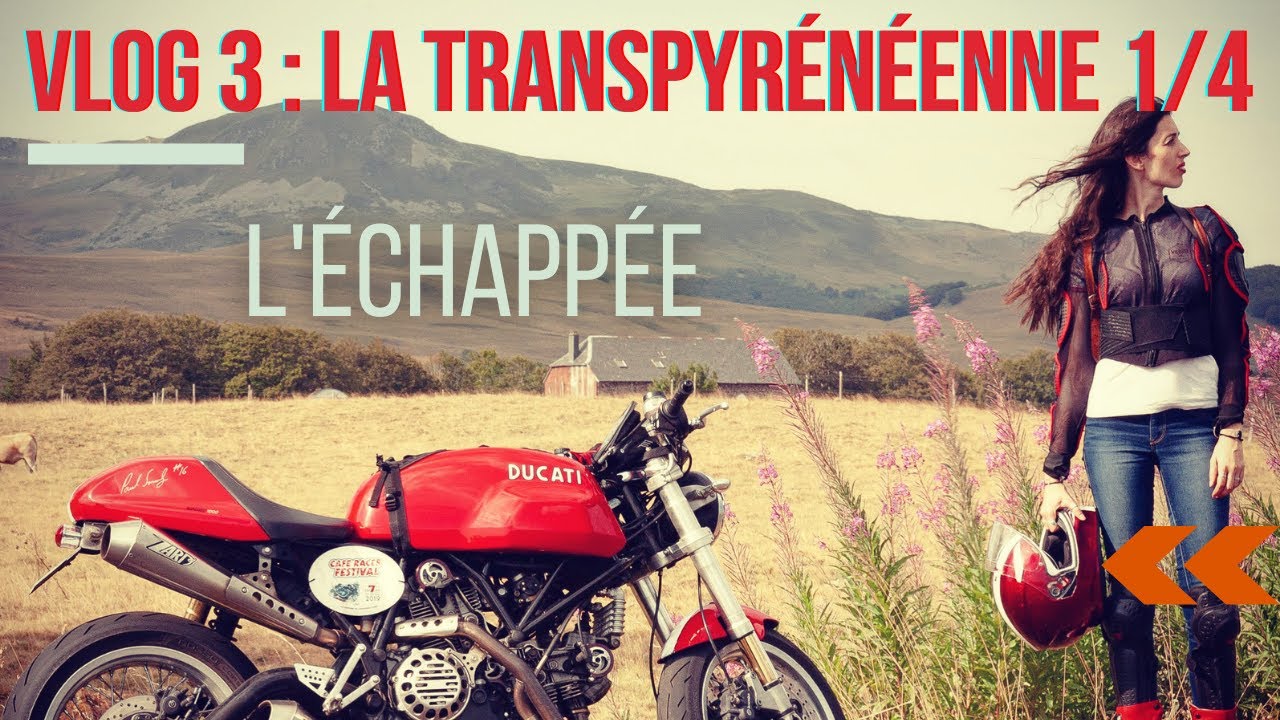 Transpyrénéenne 1/4:  un col en sens unique et la N260…. Une motarde en Ducati Sport Classic.