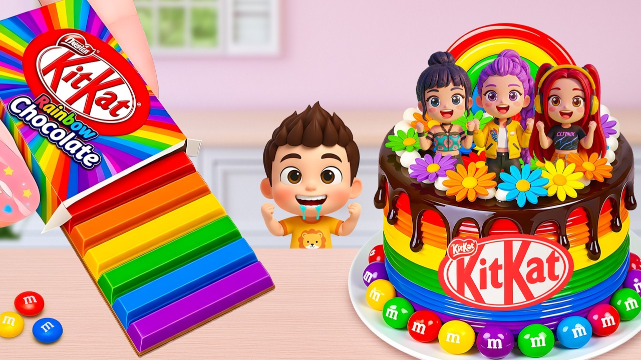 💕 Satisfying Miniature Rainbow KitKat Cake Recipe🍰Mini Rainbow Colorful Chocolate Cake 💖 Yummy Teeny