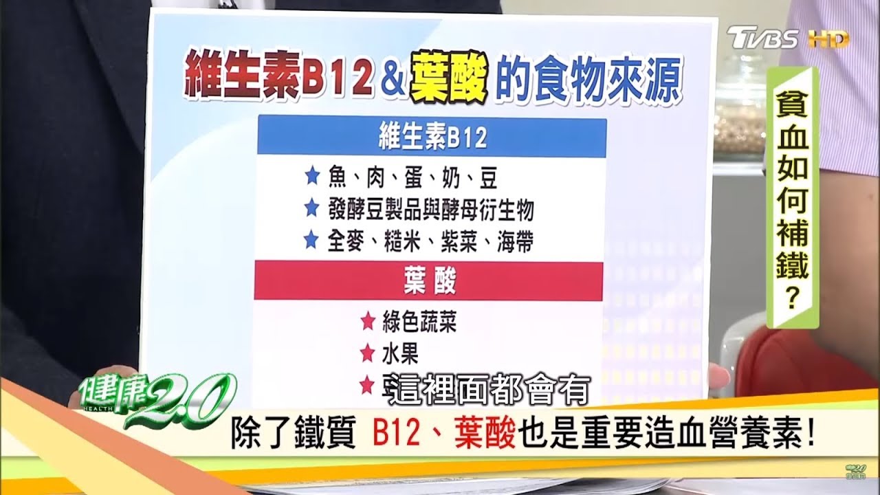 除了鐵質 B12、葉酸也是重要造血營養素！ 健康2.0