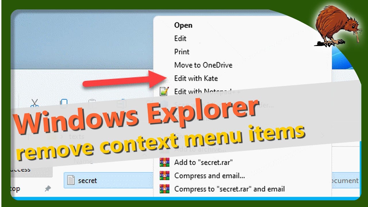Windows: Удалить запись из контекстного меню Проводника