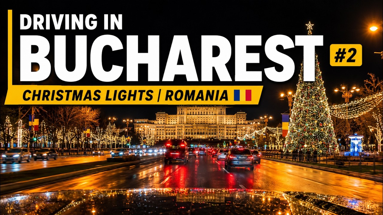 🚗 Driving in BUCHAREST #2 | Christmas Lights | ROMANIA #4k60fps