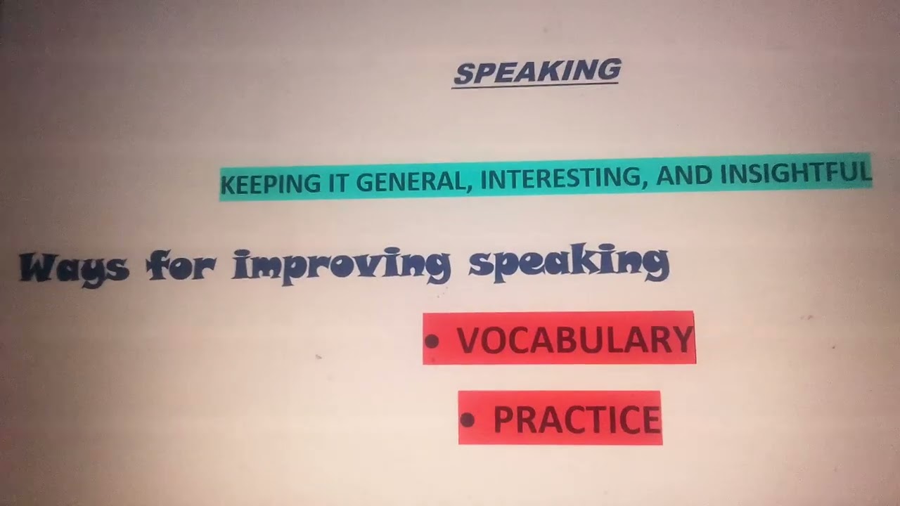 Speaking... LECTURE#03