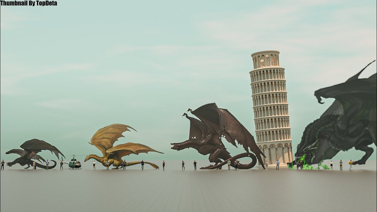 House of the Dragon & Game of Thrones Size Comparison &ndash; Dragons & Characters