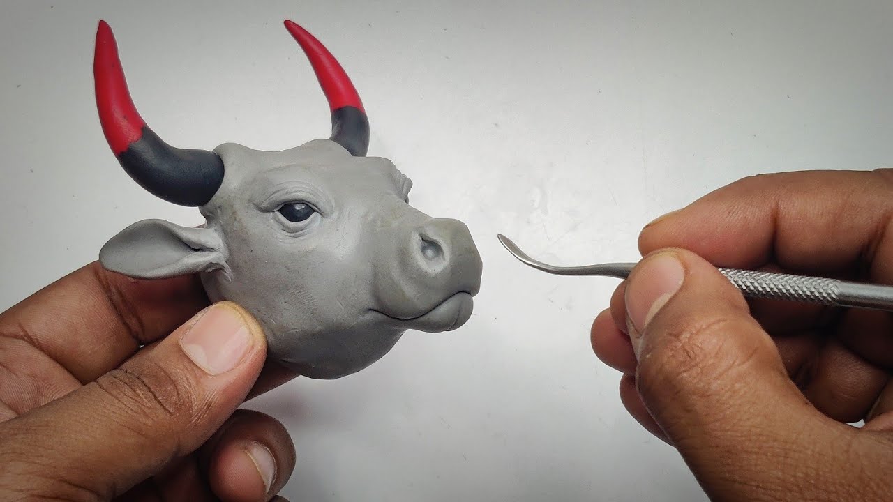 How to Sculpt Head Of Bull and Cow #Sculpture #Clayart